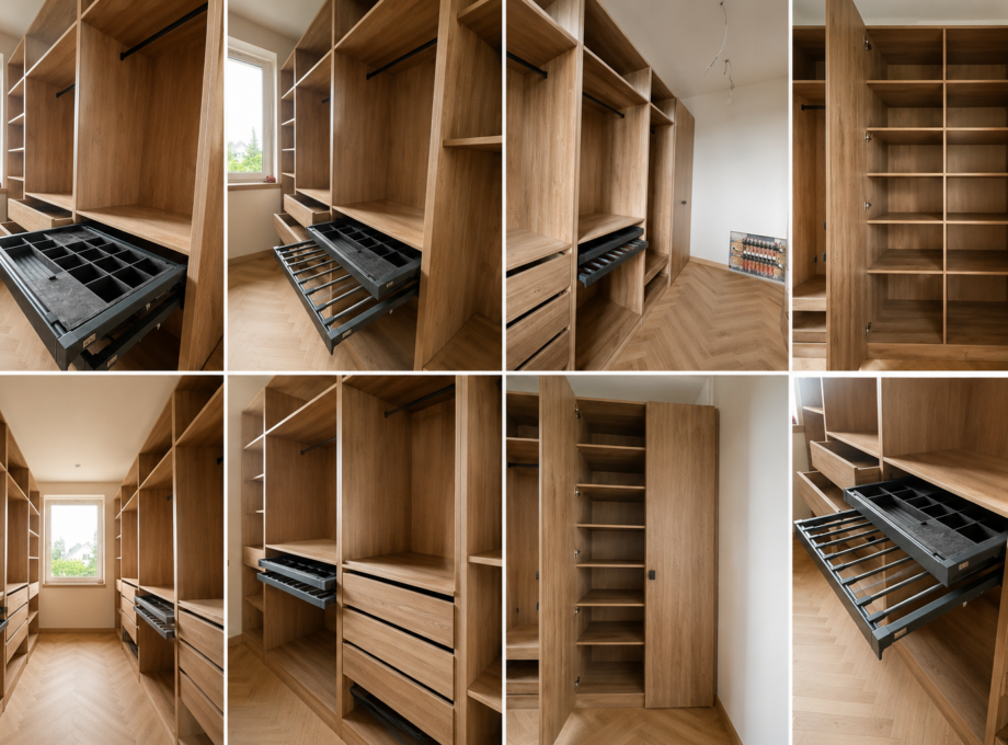 Garderobe ar divpusēju uzglabāšanas sistēmu