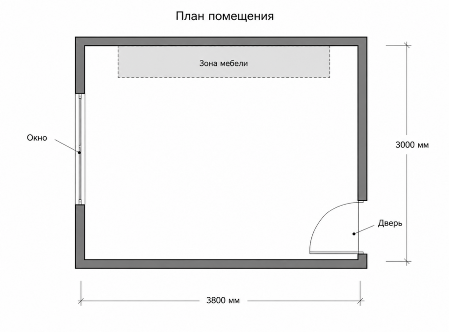 План помещения - Шкаф-купе с интегрированной рабочей зоной