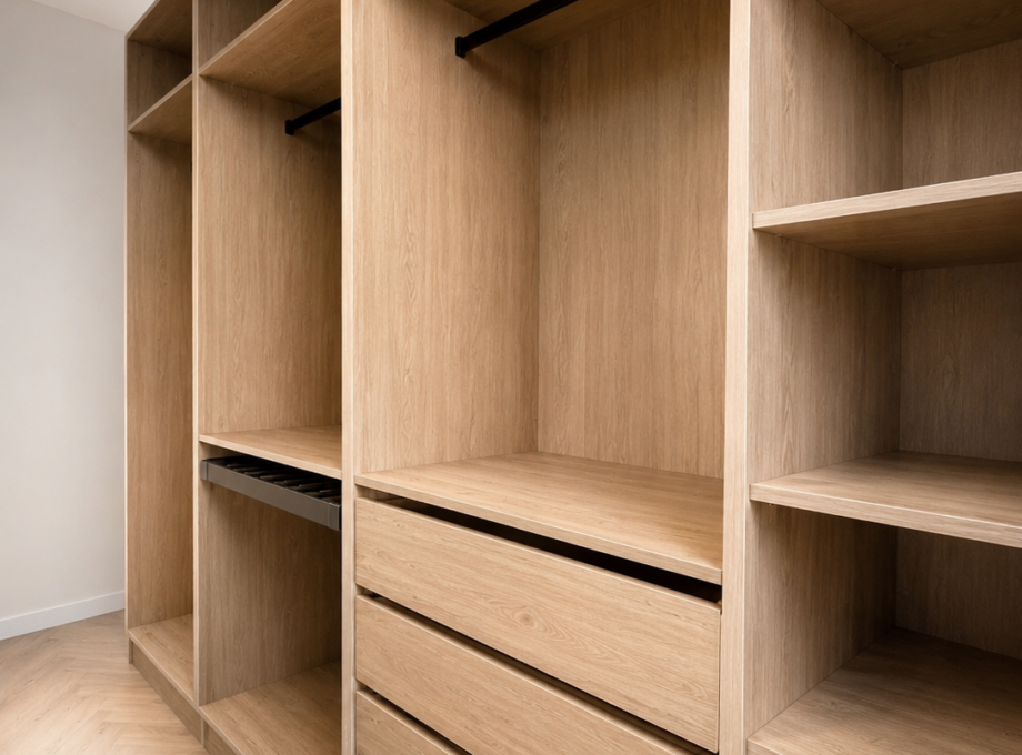 Garderobe ar divpusēju uzglabāšanas sistēmu